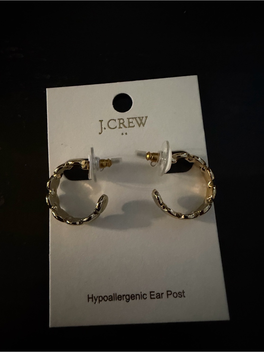 J. Crew Gold Twisted Open Hoop Earrings